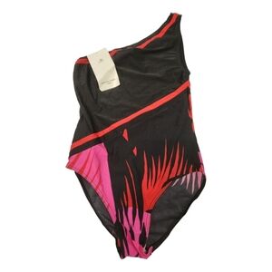 JEAN Louis Scherrer Made in France One piece Bathing Suit SZ 44 "Palm Trees"